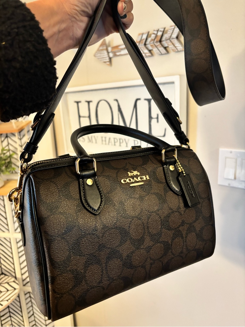 Coach Medium Signature Canvas Rowan - Walnut